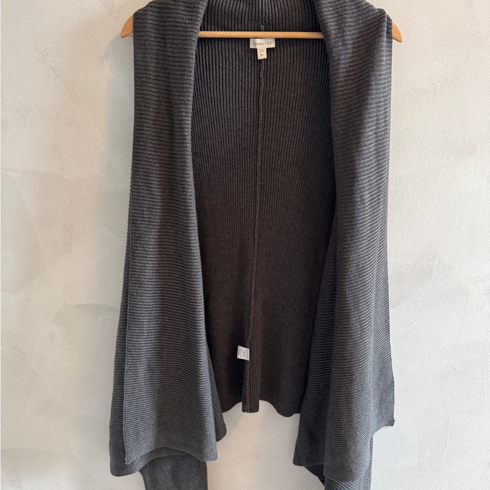 Garnet Hill - Charcoal Open Front Cardigan - Size M/L